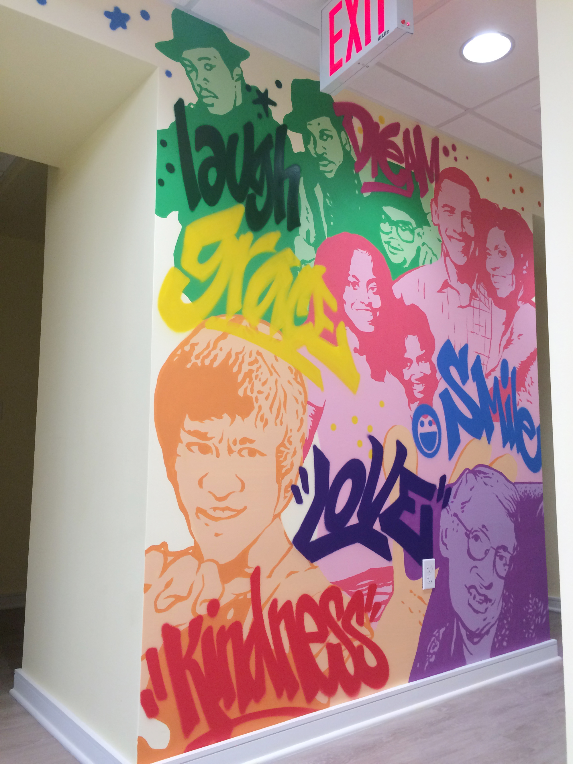 Dentist mural, portraits, Masterpiece NYC, masterpiece murals, hand painted mural, office mural, custom mural, mural, graffiti mural, graffiti artist for hire, graffiti mural, graffiti artist