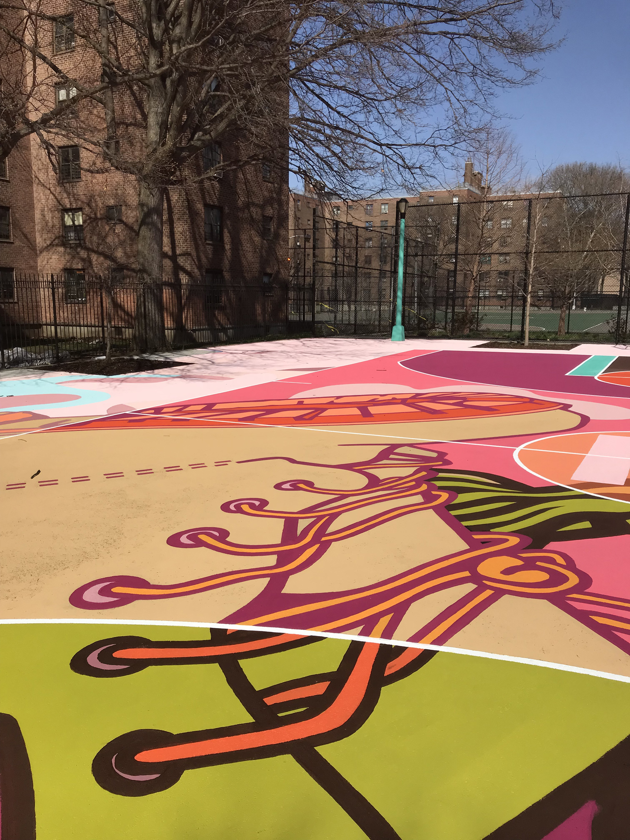 Askew, basketball court mural, Tracy Morgan, The Last OG, Brooklyn, G Train, Masterpiece NYC, masterpiece murals, hand painted mural, office mural, custom mural, mural, graffiti mural, graffiti artist for hire, graffiti mural, graffiti artist