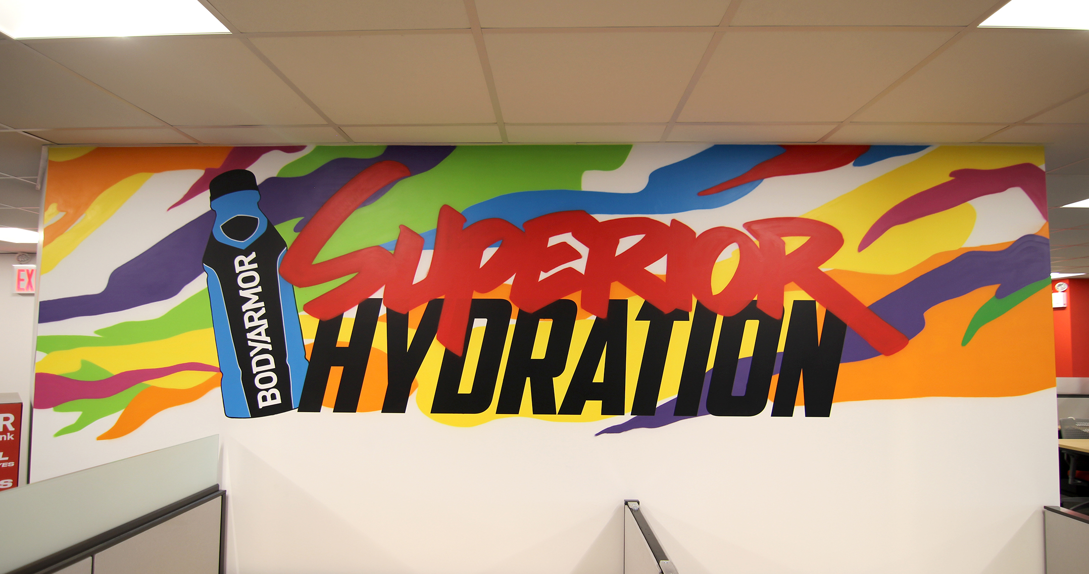 BodyArmor sports drink, office mural, graffiti mural, masterpiece nyc ,masterpiece murals, graffiti, graffiti mural, custom mural
